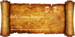 Décsey Kevin névjegykártya