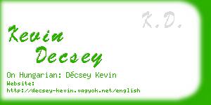 kevin decsey business card